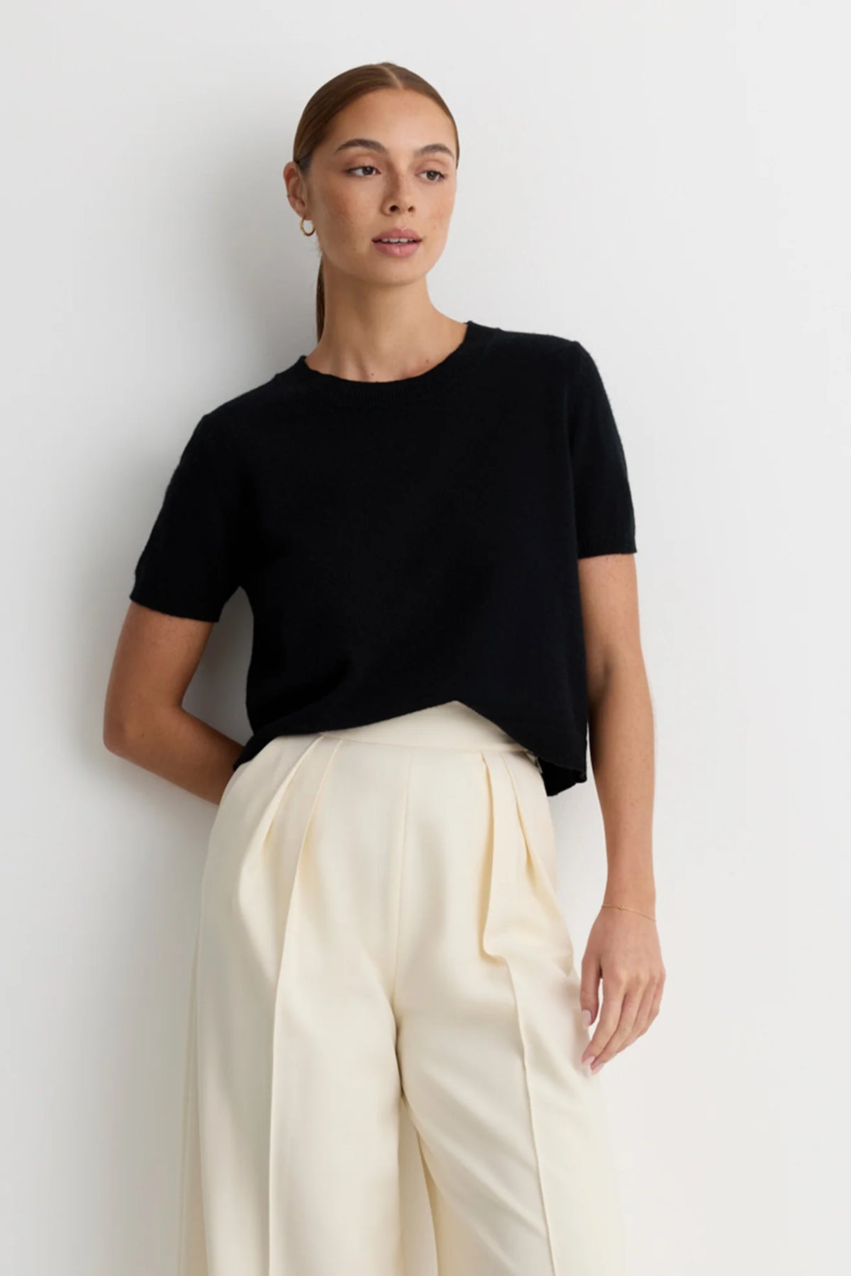 One Grey Day Kadri Cashmere Crew Tee