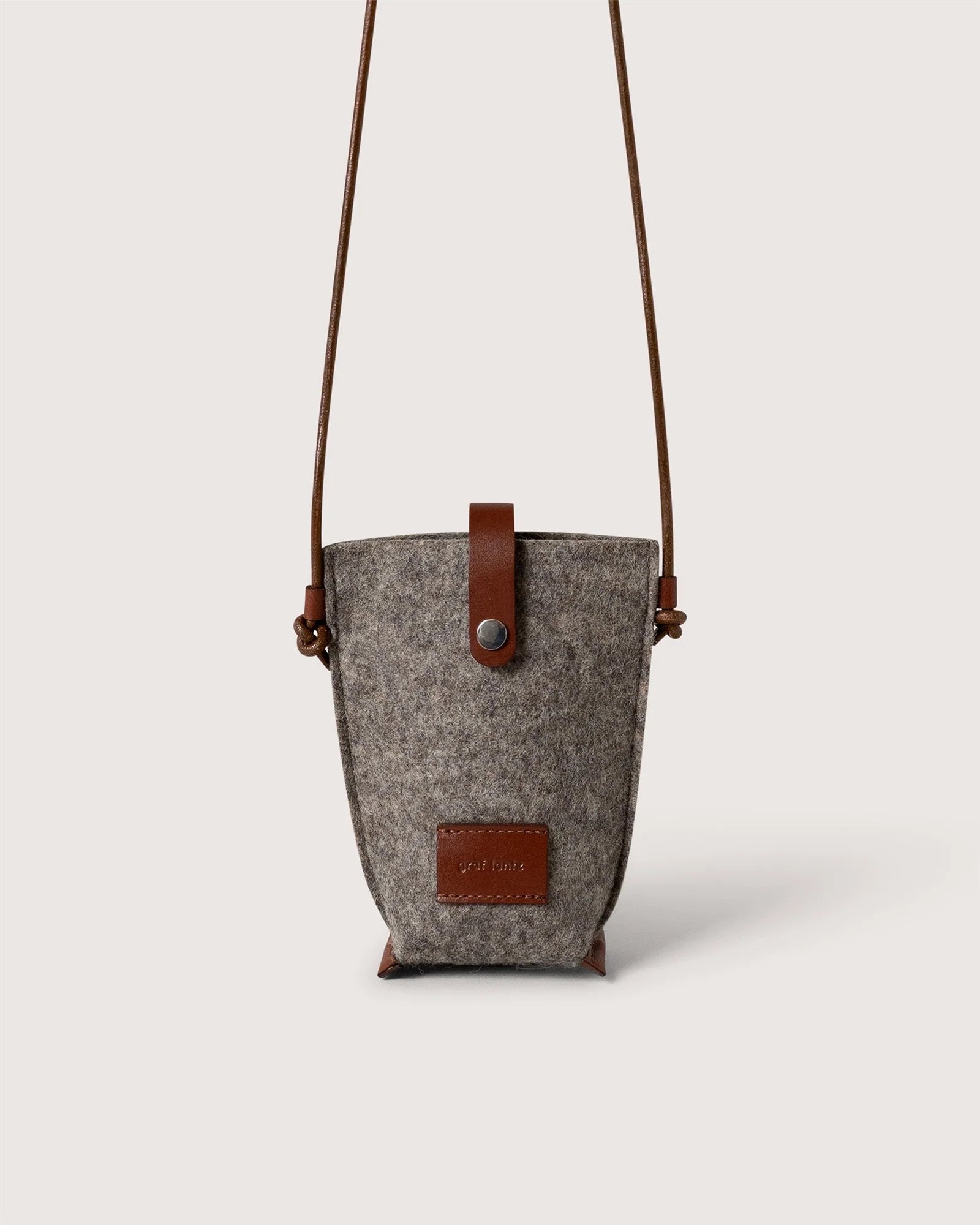Graf Lantz- Hana Merino Wool Phone Crossbody- Ash Brown Sienna