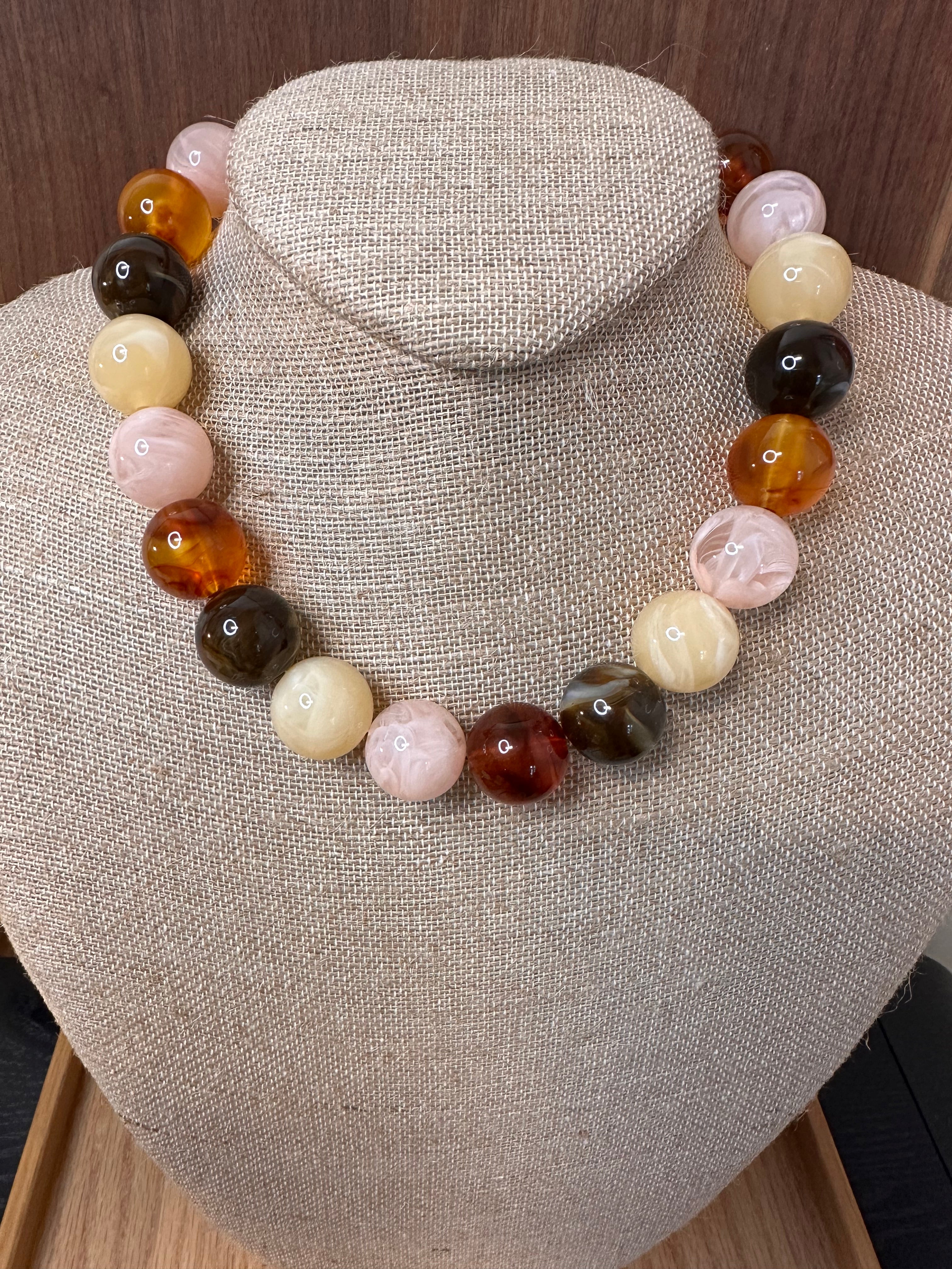 Gemelli- Celia Beaded Necklace- Neutral