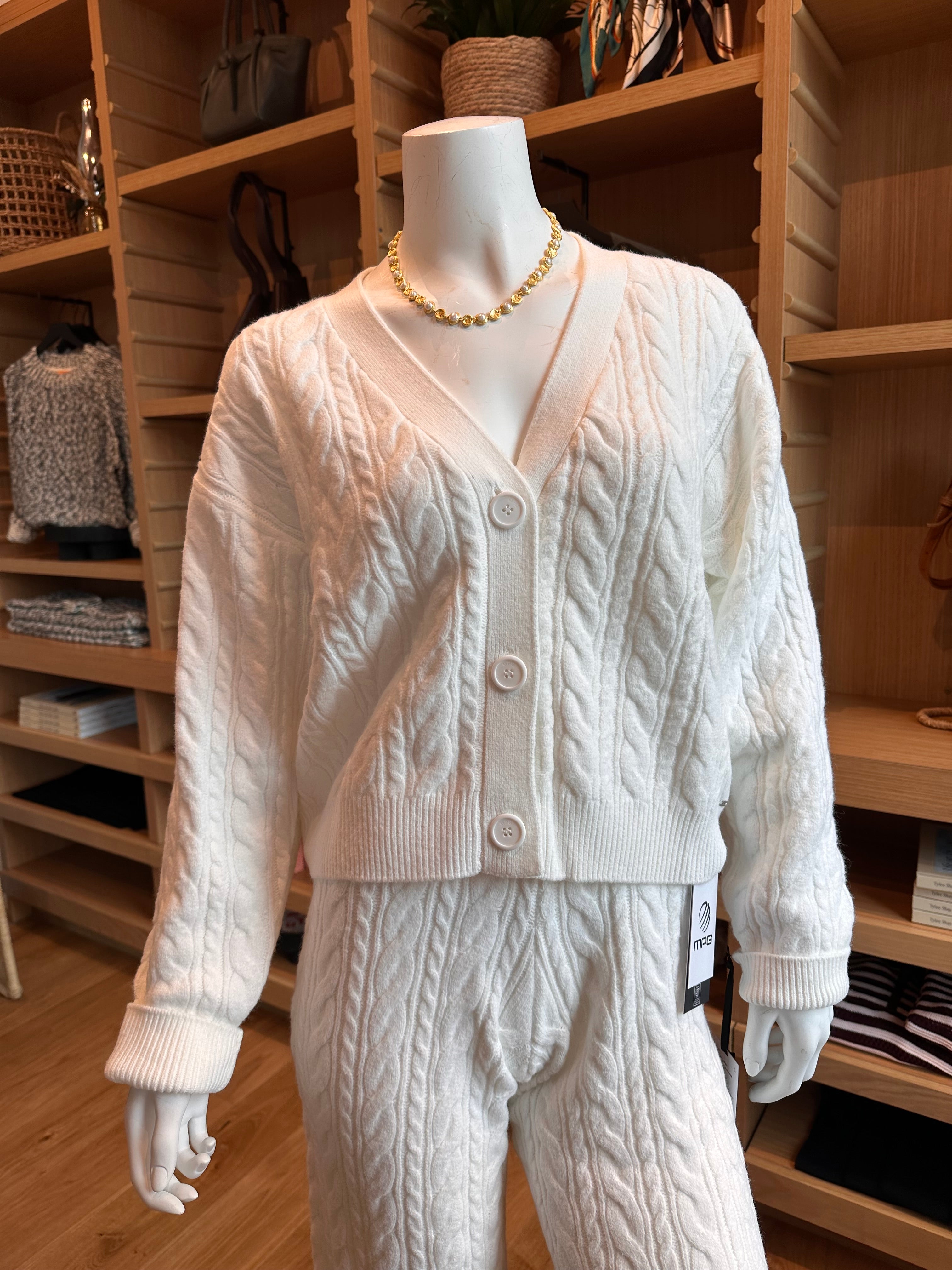MPG Cable Knit Cardigan