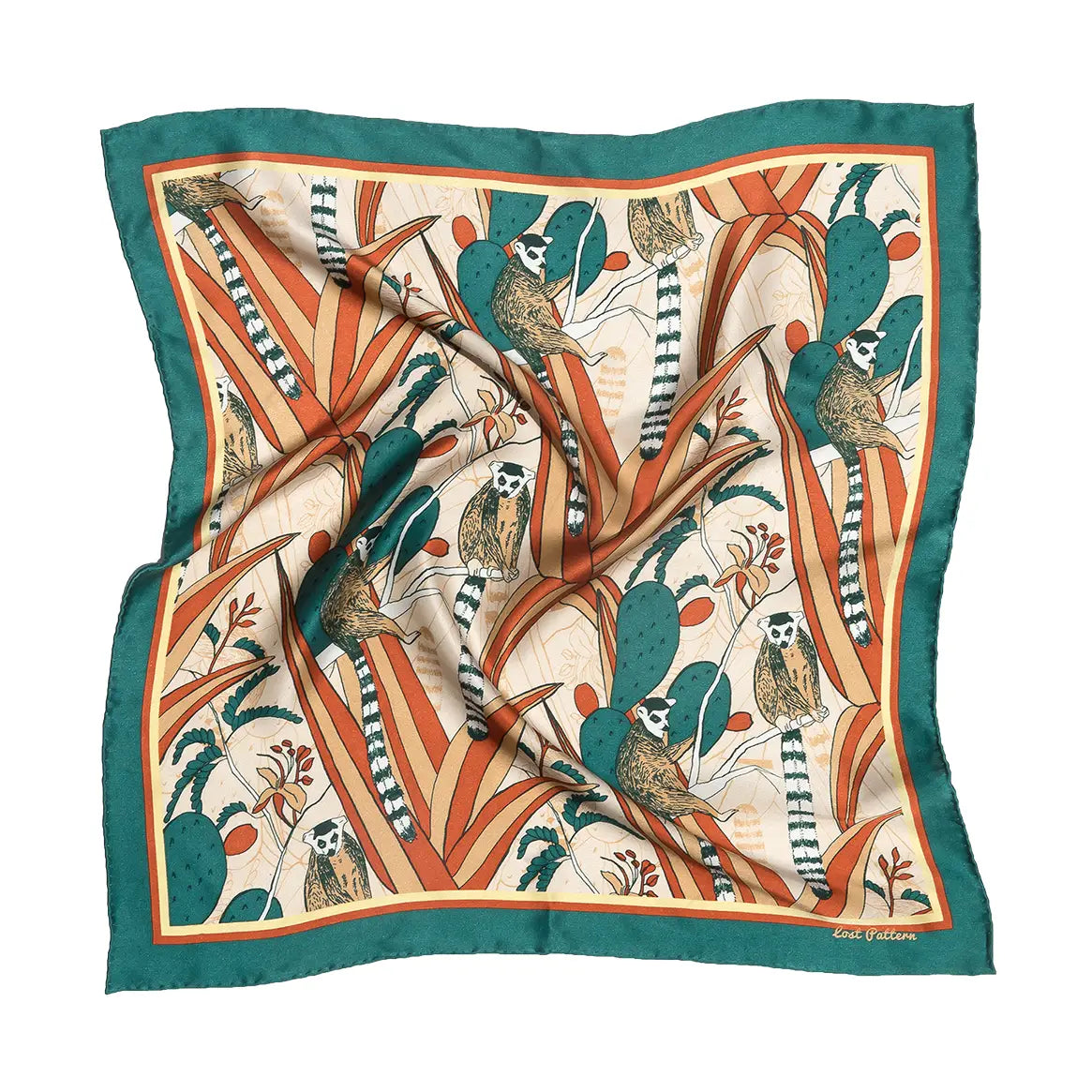 Lost Pattern NYC "Madagascar" Silk Bandana - Green