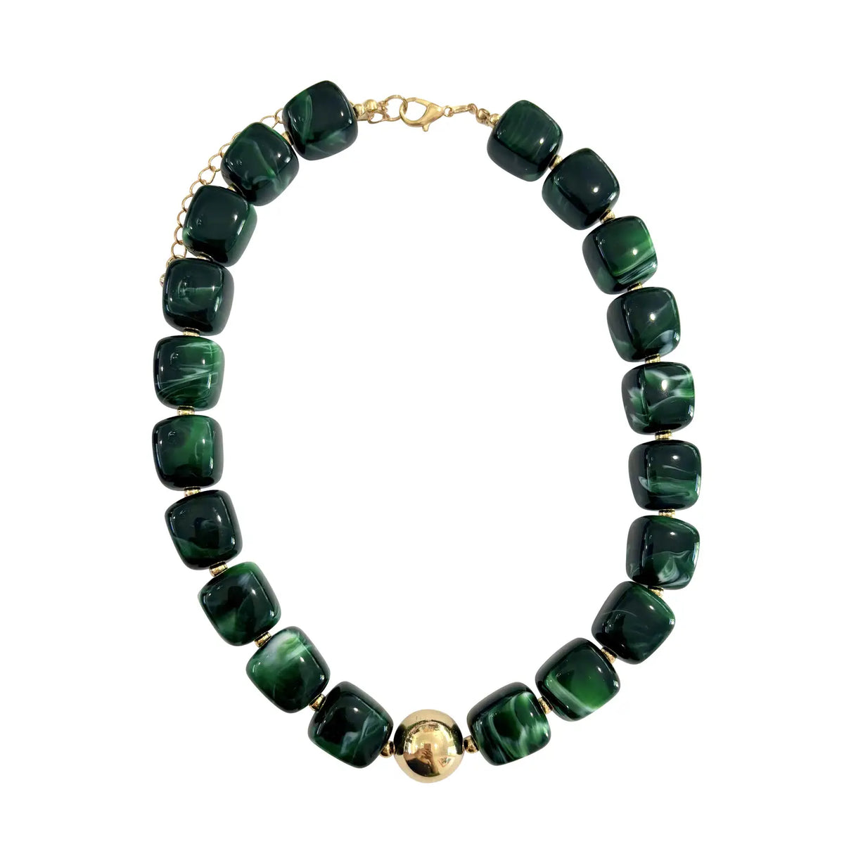 Gemelli Massey Chunky Beaded Necklace - Emerald