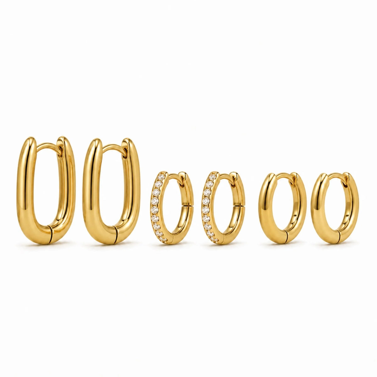 Ellie Vail- Delphine Triple Huggie Hoop Earring Set