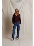 Perfect White Tee Zuri Ziggy VNeck sweatshirt Cherry Lacquer