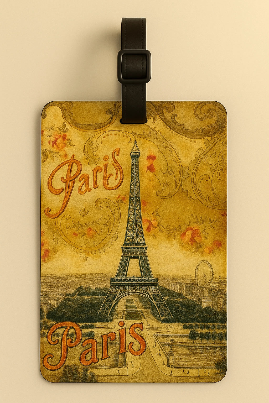 Jolitee Vegan Leather Luggage Tags: Vintage Poster Art