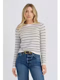 Stitches + Stripes Beau Pullover- Cream Combo