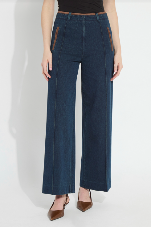 Lysse Angelica Hi Waist Pintuck Denim-Indigo
