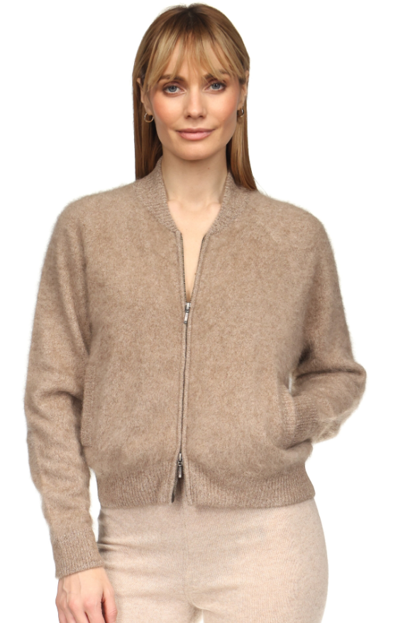 Brodie Cashmere- Brushed Cashmere Bomber