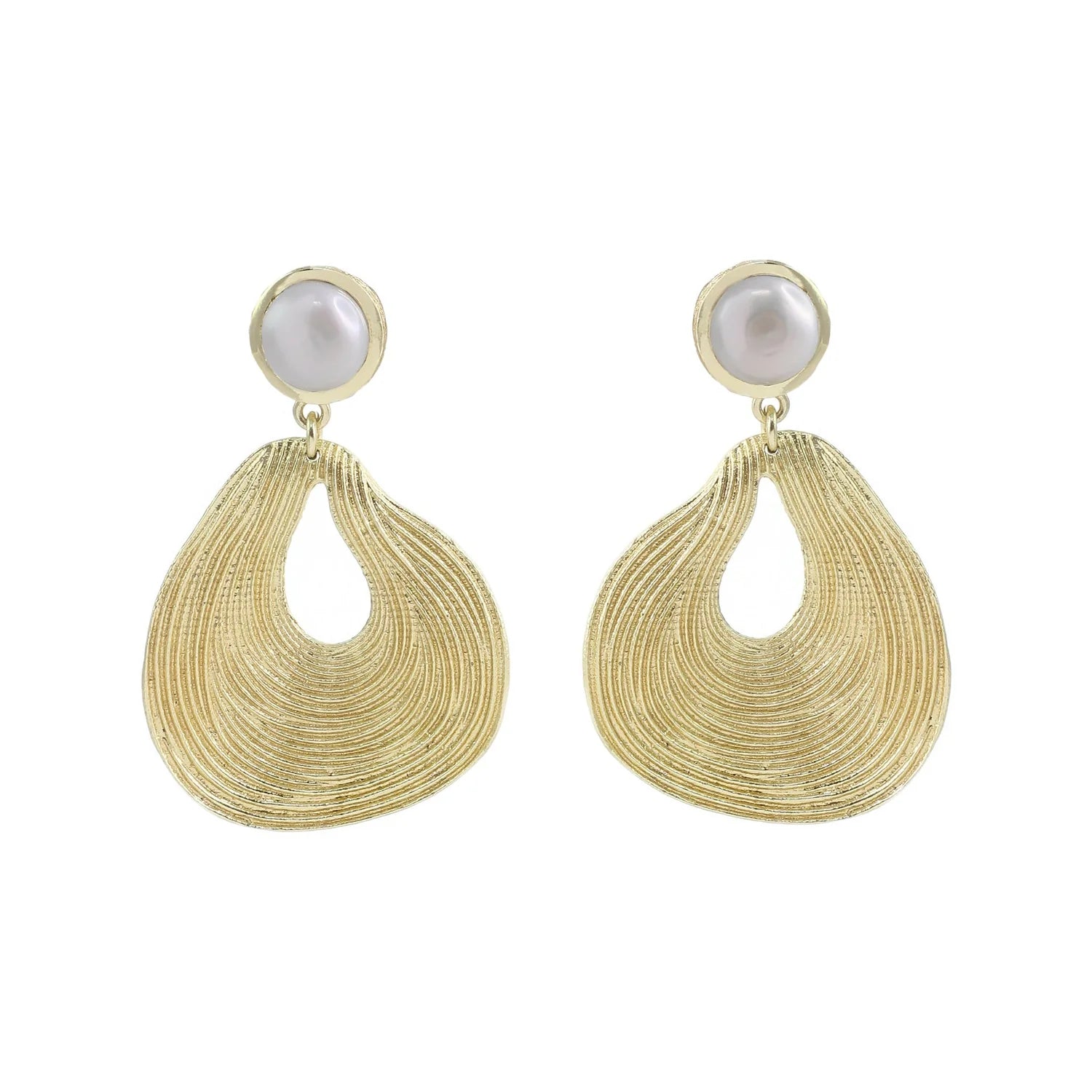 Marcia Moran- Coleen Statement Earrings- Pearl
