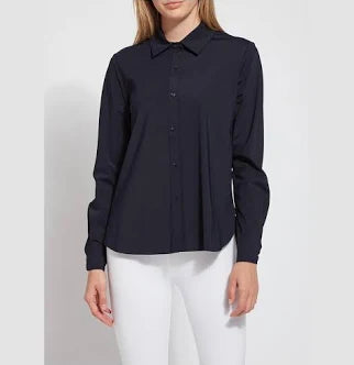 Lysse Connie Slim Button Down- Black