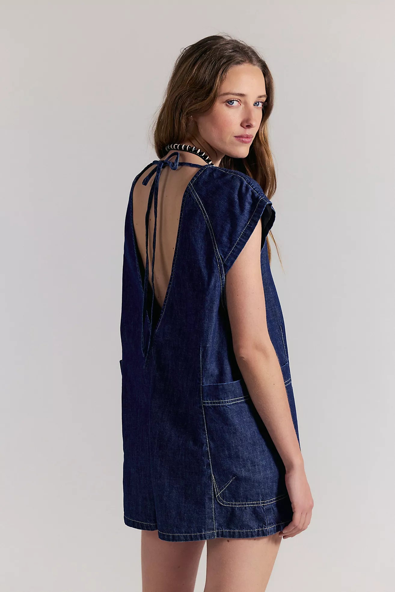 Free People Free Fall Romper - Deep Blue