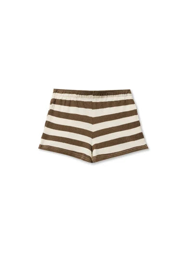 perfectwhitetee Liz Shorts Mocha Stripe