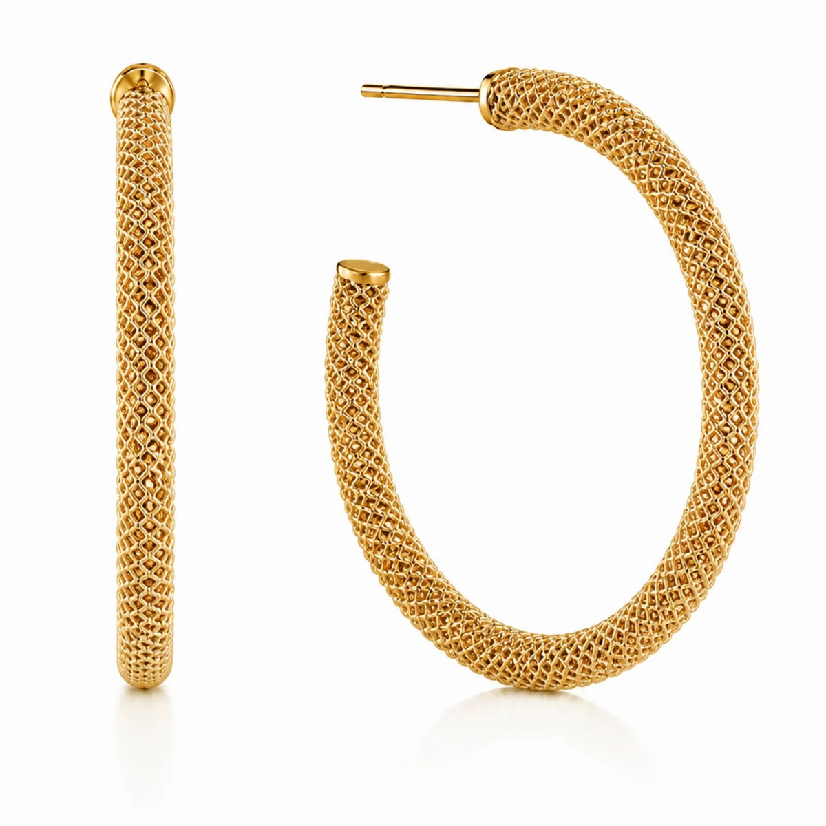 Ellie Vail Lou Large Mesh Hoop Earring- Gold