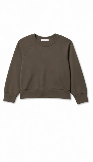 perfectwhitetee- Nell Travel Crew Neck Sweatshirt- Dark Olive
