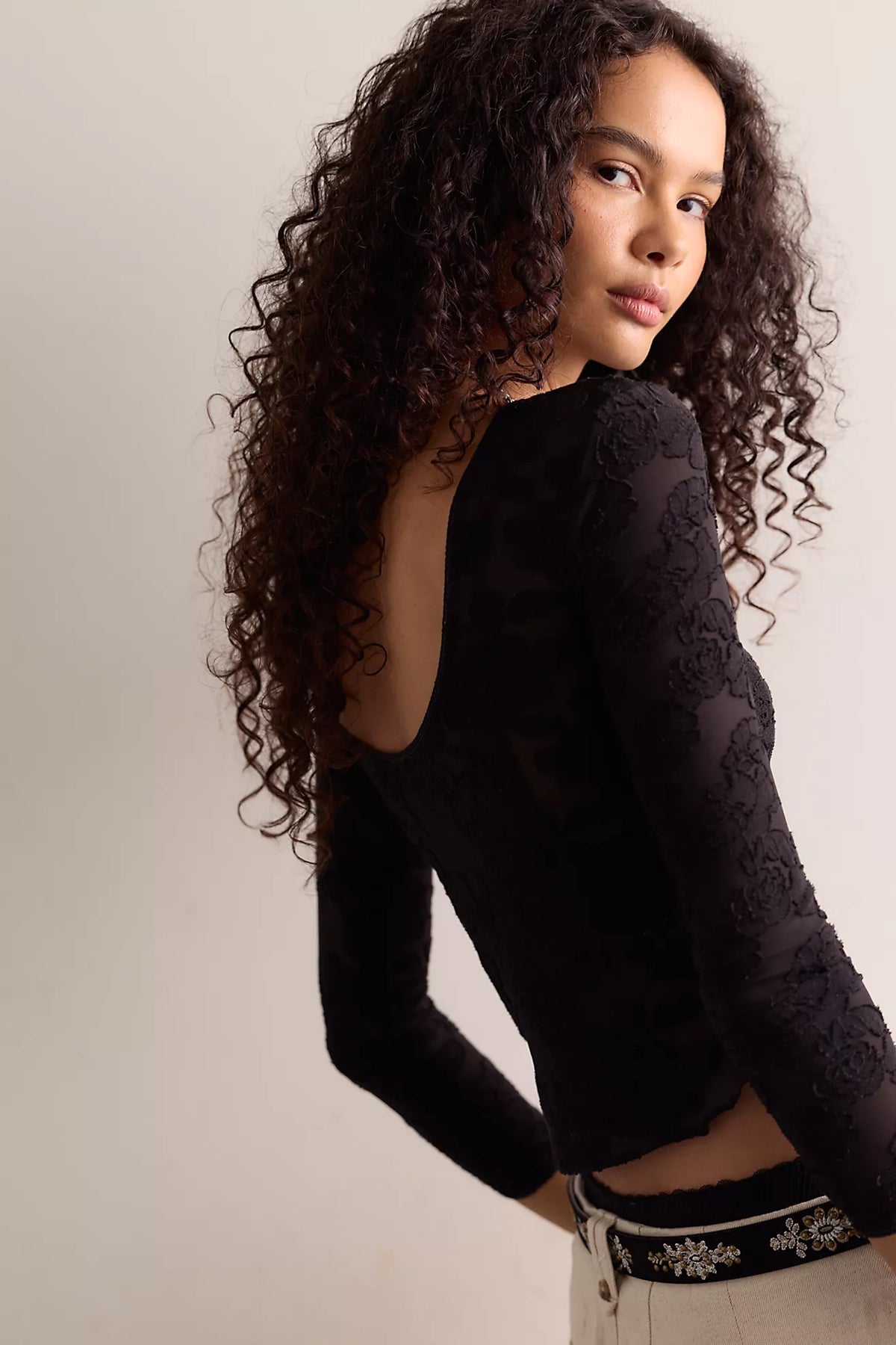 Free People Night Shift Layering Top Black