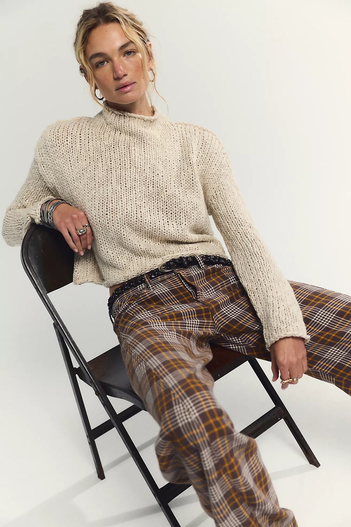 Free People Opal Rollneck Knit Sweater Tea