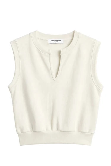 perfectwhitetee Sloane French Terry Split Top