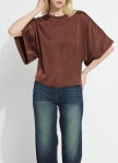 Lysee- Ginger Mix-Media Dolman Tee-Maple