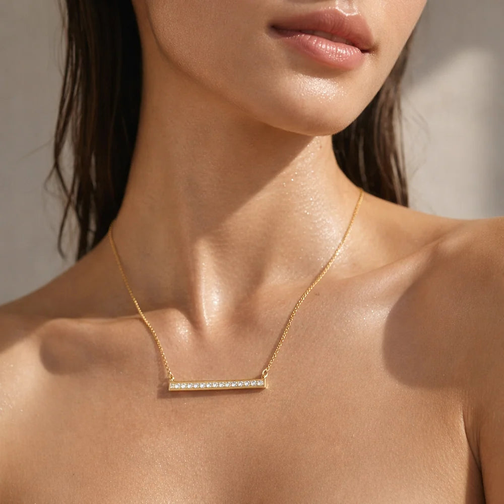 Ellie Vail Lorenze Horizontal Bar Necklace Gold