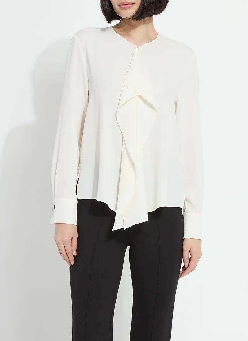 Lysse- Celeste Flounced Blouse- Natural Pearl