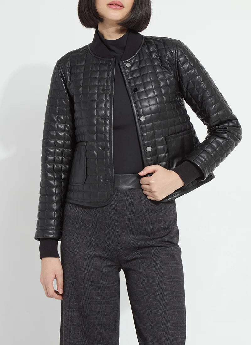 Lysse- Agnes Quilted Vegan Leather Jacket- Black