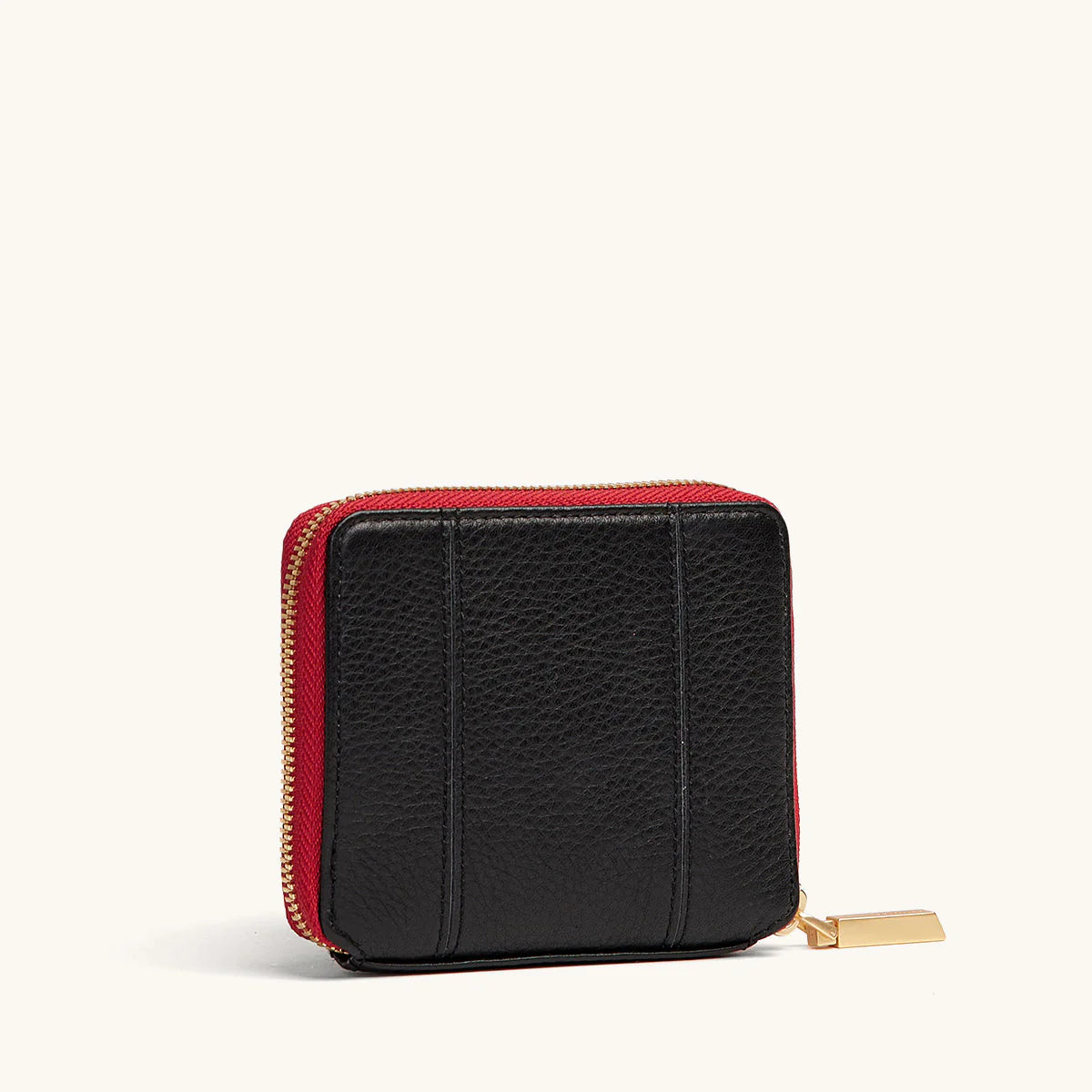 Hammitt 5 North Black w/ Brushed Gold and Red Zip Wallet