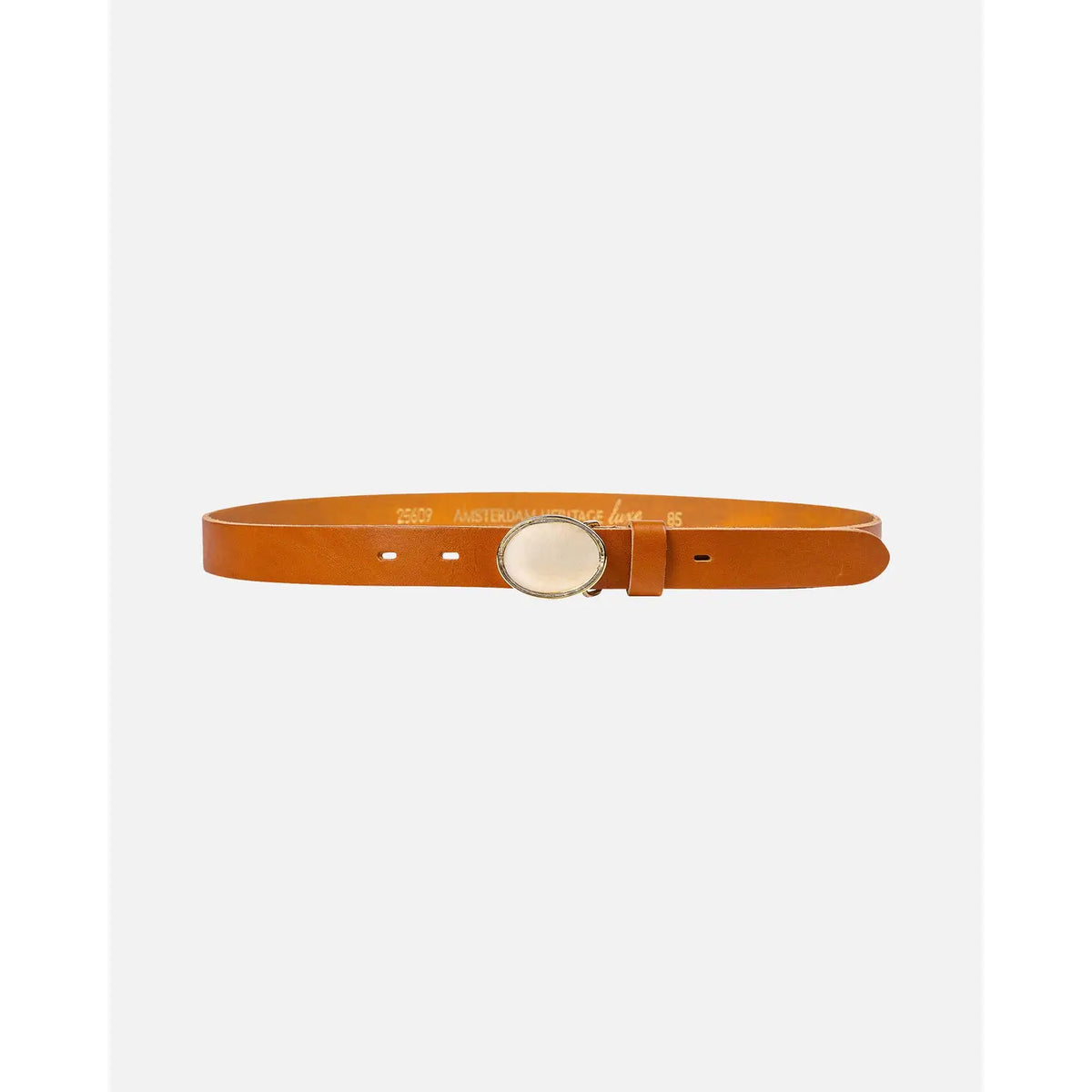 Amsterdam Heritage- Mosa Leather Belt with Oval Statement Buckle