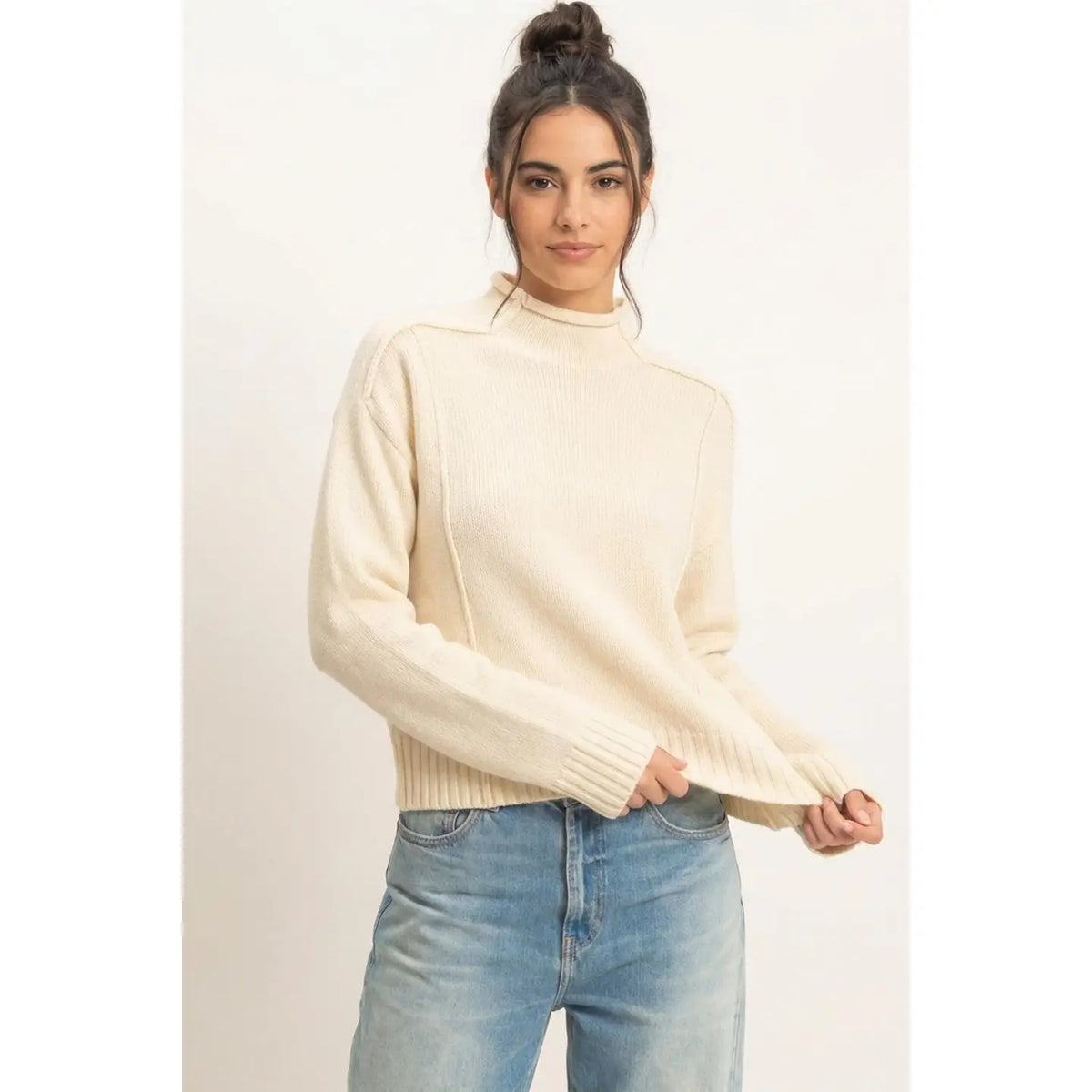 HYFVE- Roll Neck Sweater With Reversed Seam