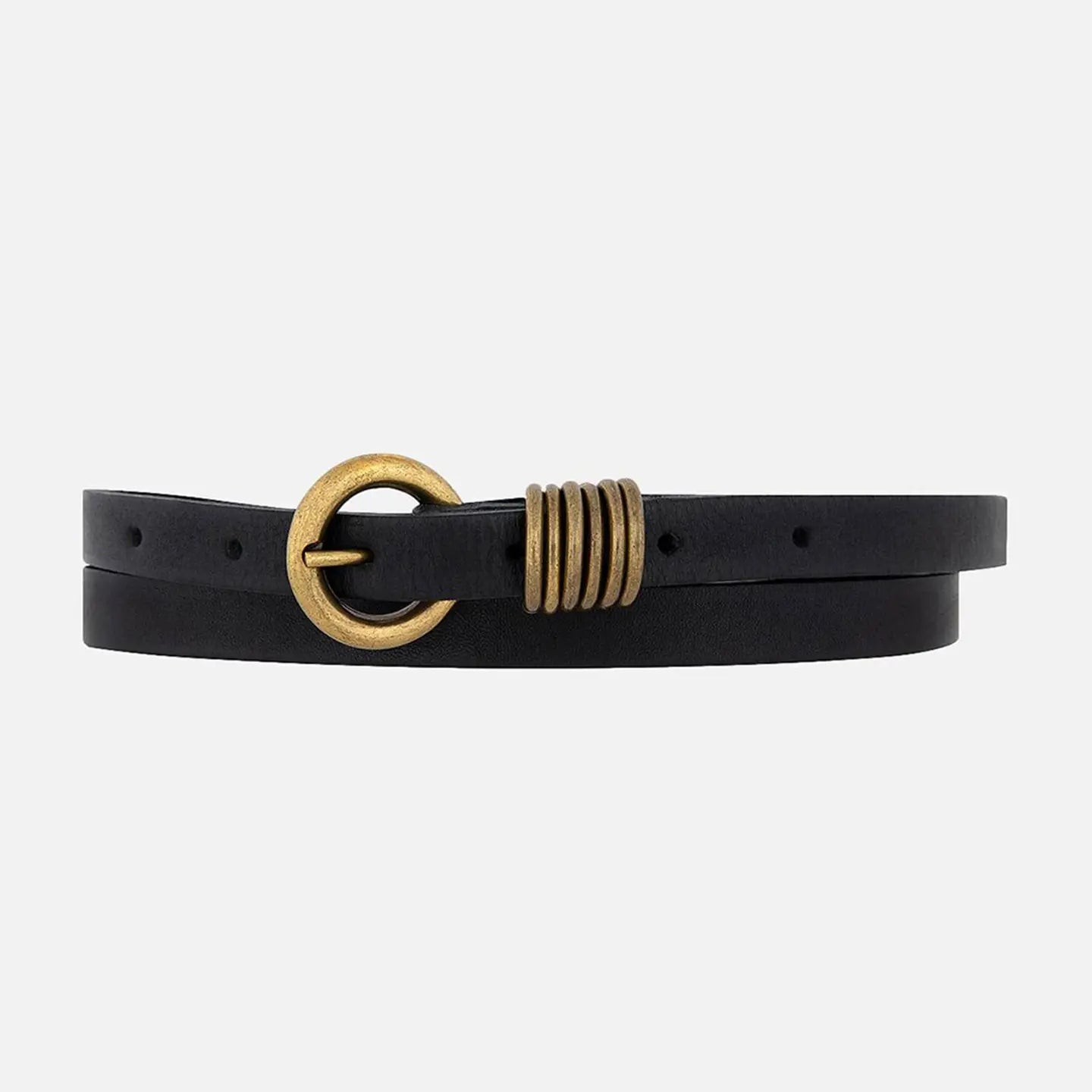Amsterdam Heritage - Alie Skinny Leather Belt - Black