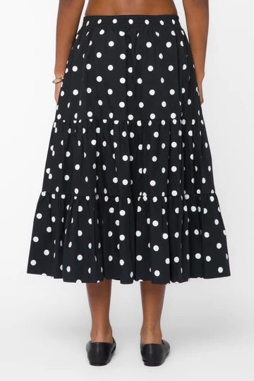 Velvet Heart Black and White Polka Dot Braydon Midi Skirt