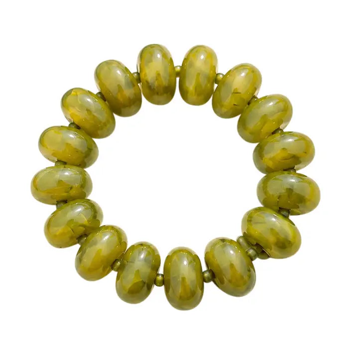 Gemelli Bora Chunky Stretch Bracelet - Chartreuse