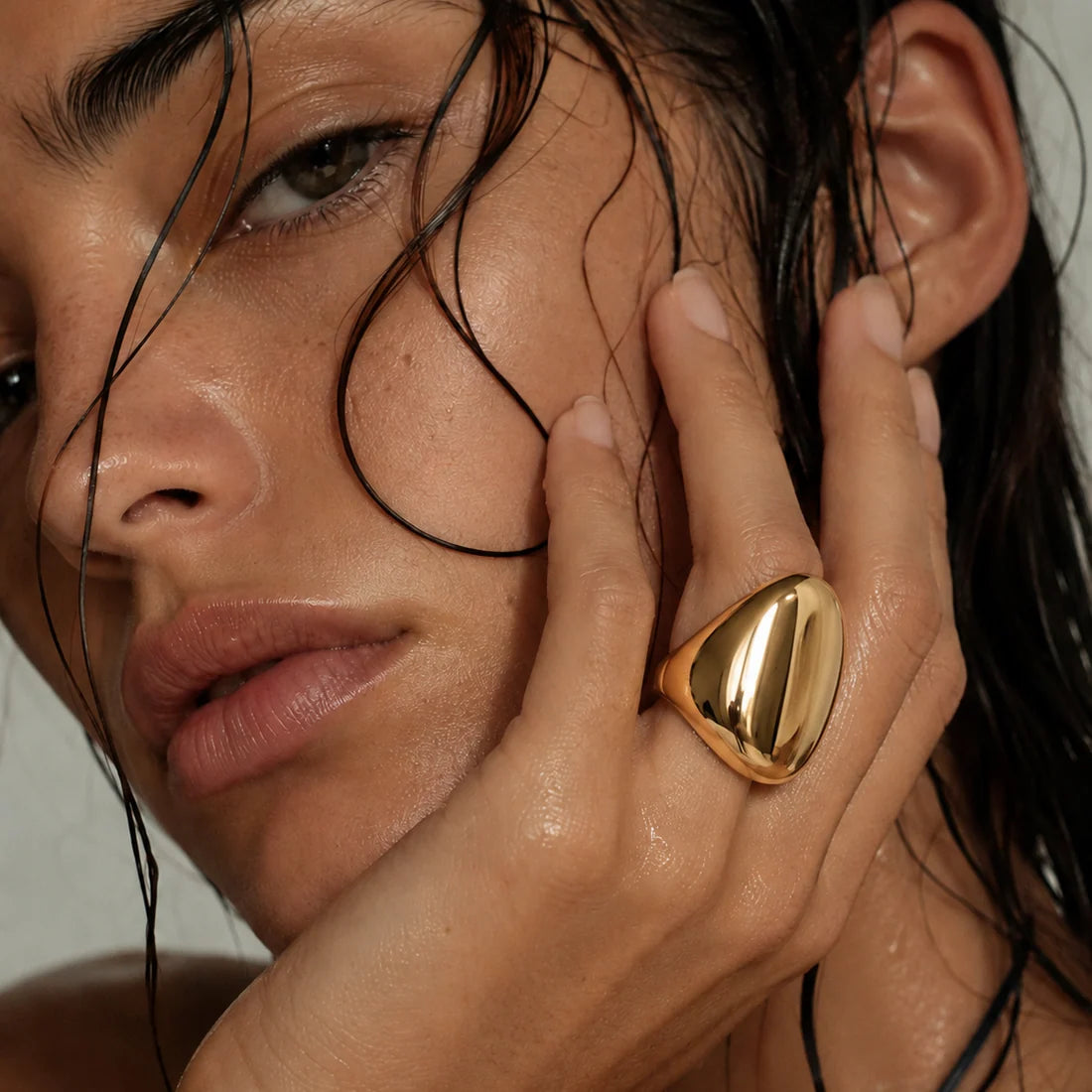 Ellie Vail Genevieve Sculptural Dome Ring- Gold