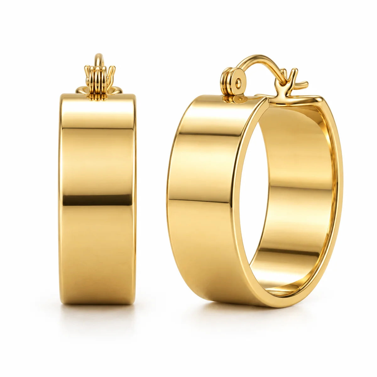 Ellie Vail Lia Wide Hoop Earring- Gold