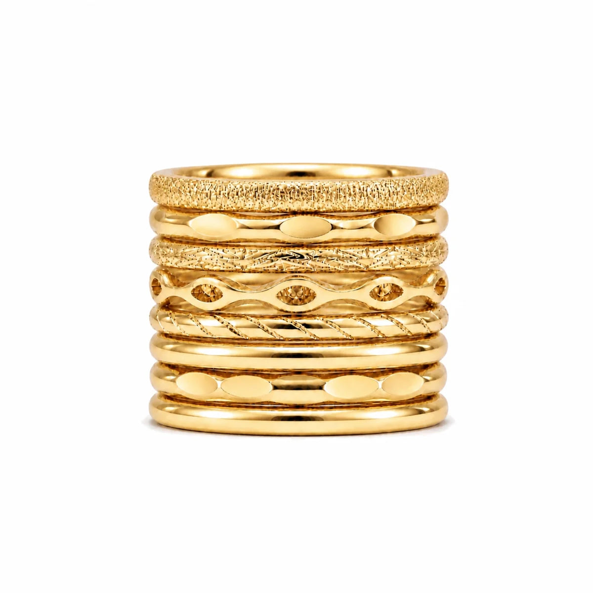 Ellie Vail Riviera Stackable Ring Set- Gold