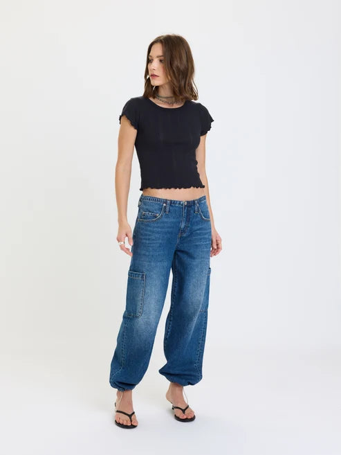 Daze Mirage Mid-Rise Cargo Harem - Snap