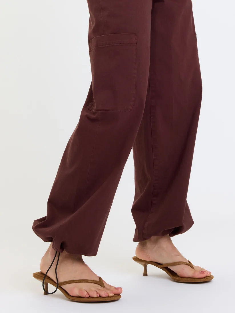 Daze Mirage Mid Rise Cargo Harem- Cherry Cola