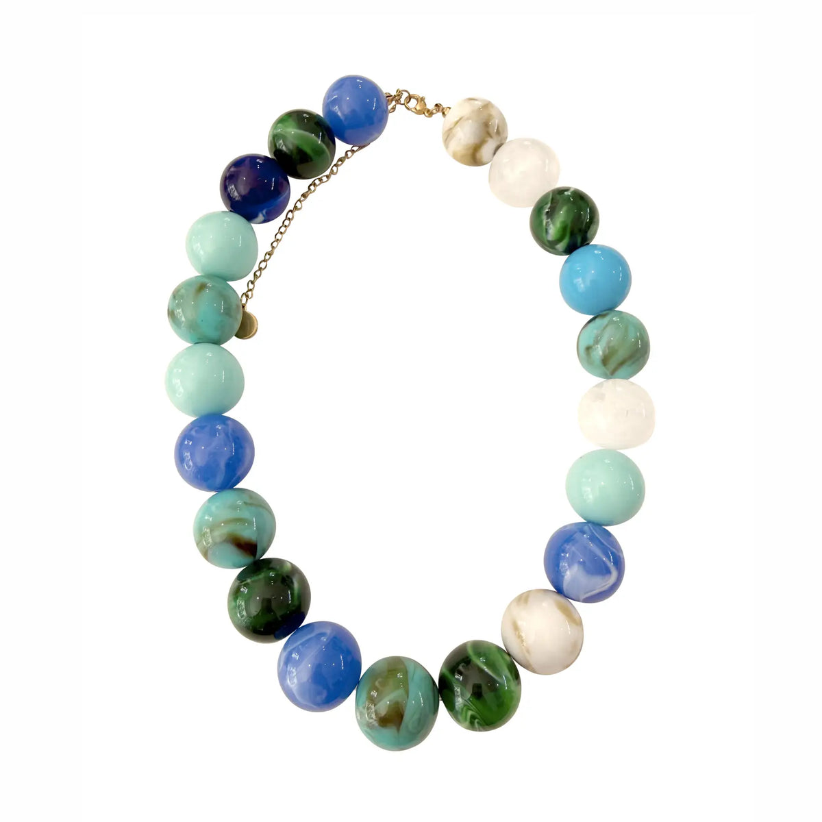 Gemelli Dora Chunky Beaded Necklace- Blue Mix