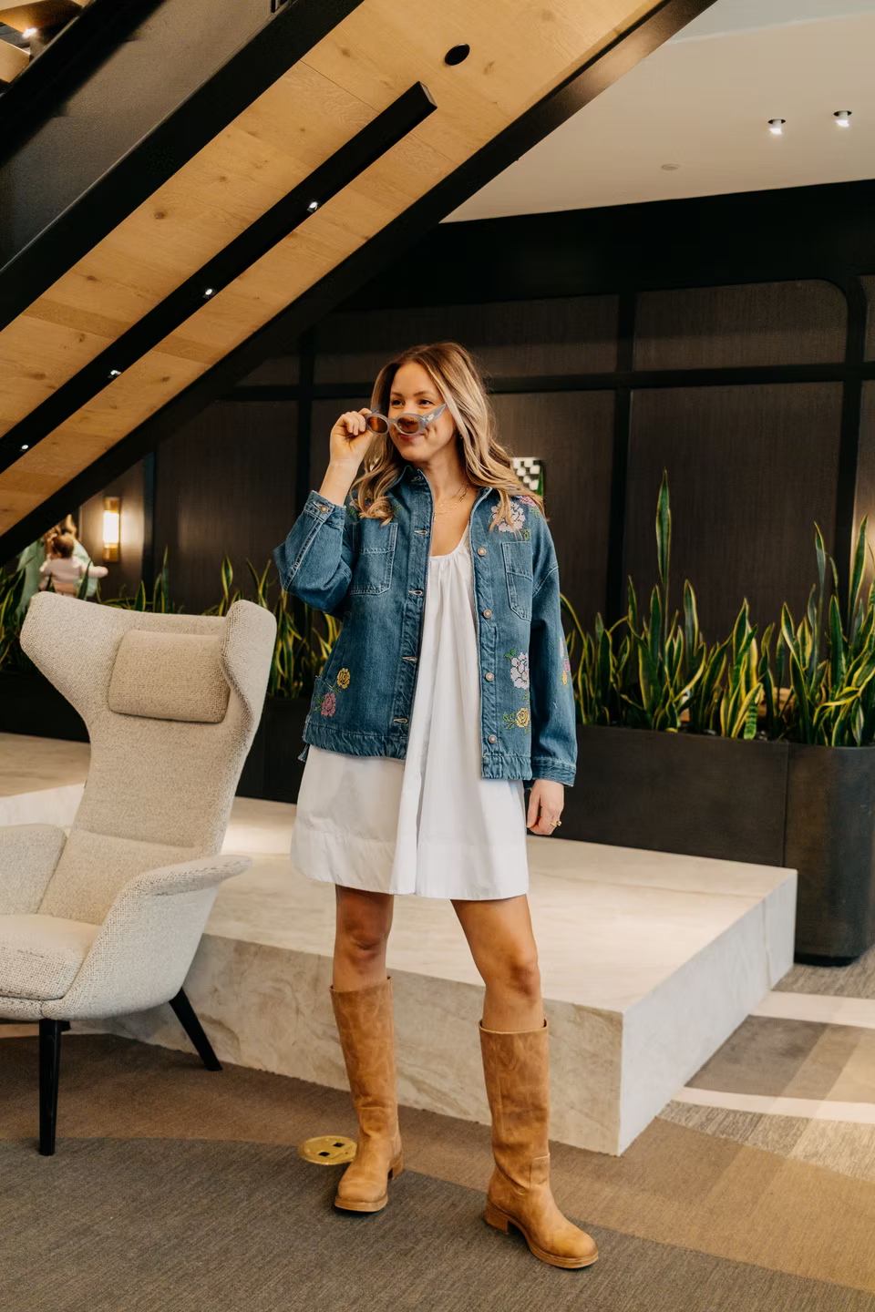 Free People Madison Embroidered Denim Jacket