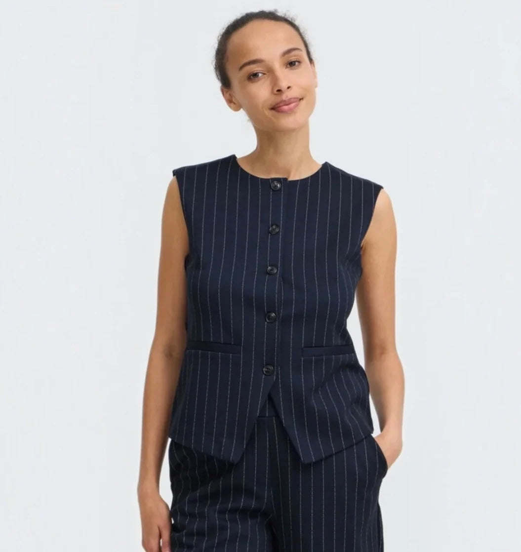b.young ByRowan Waistcoat Stripe