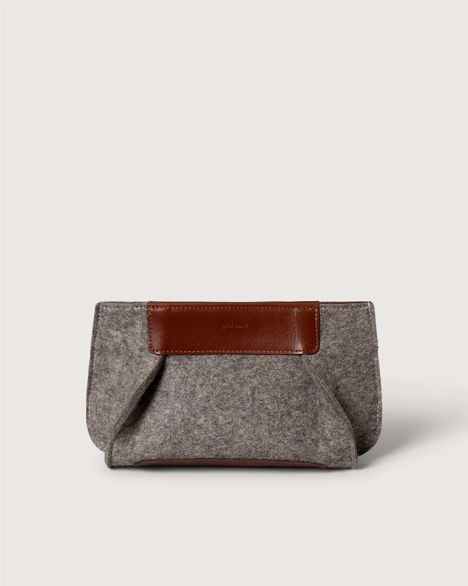 Graf Lantz- Frankie Merino Wool Clutch- Ash Brown Sienna