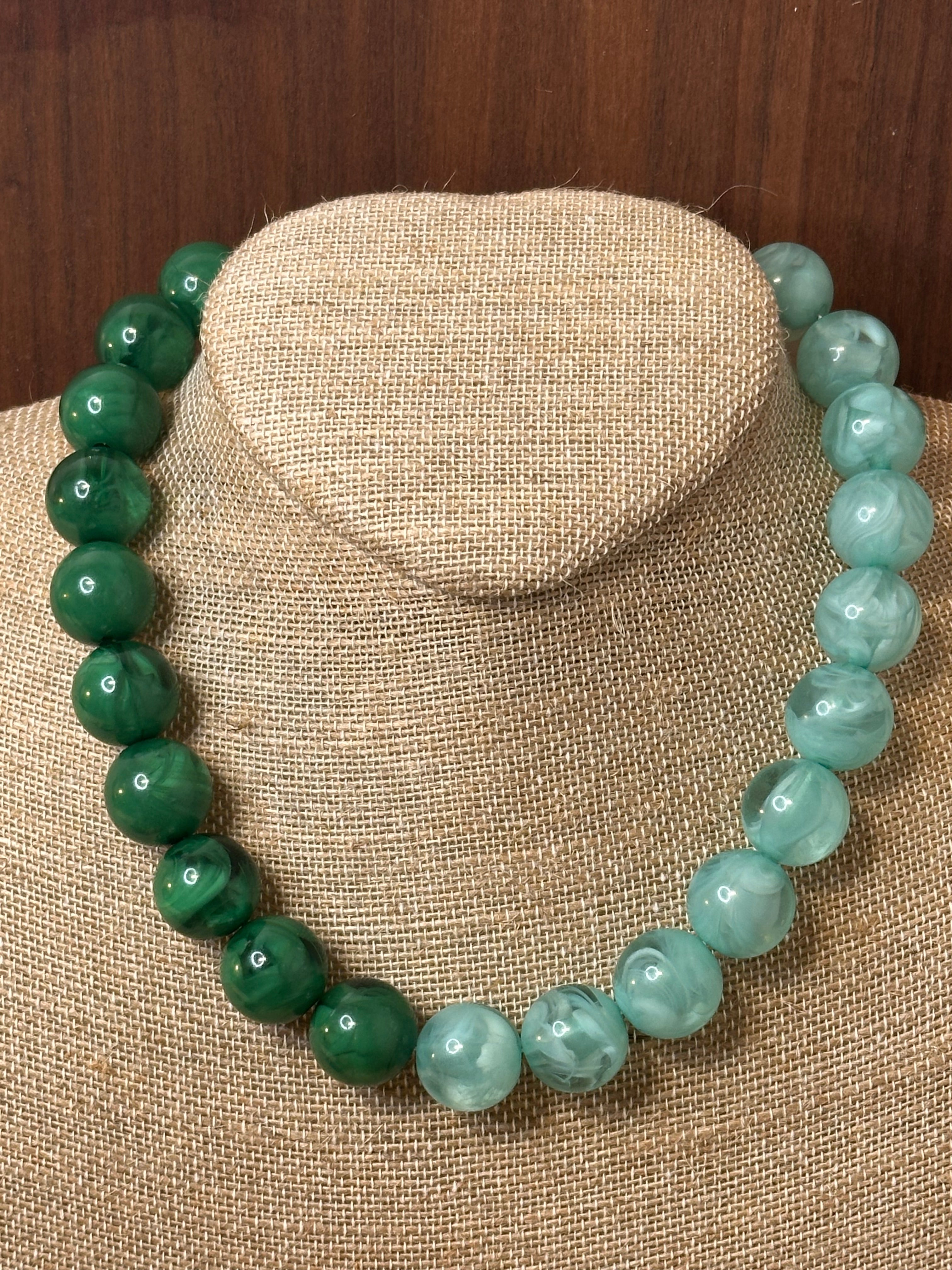 Gemelli- Wrenley 2 Tone Necklace- Green