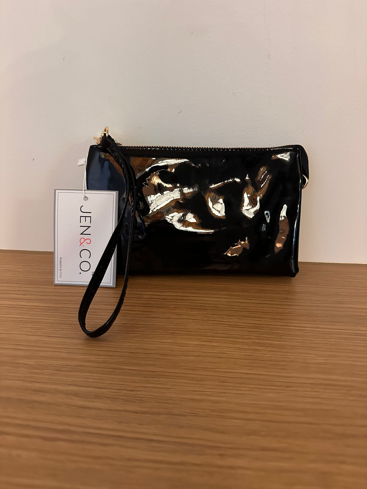 Jen & Co. Riley High Gloss 3 Compartment Crossbody/Wristlet