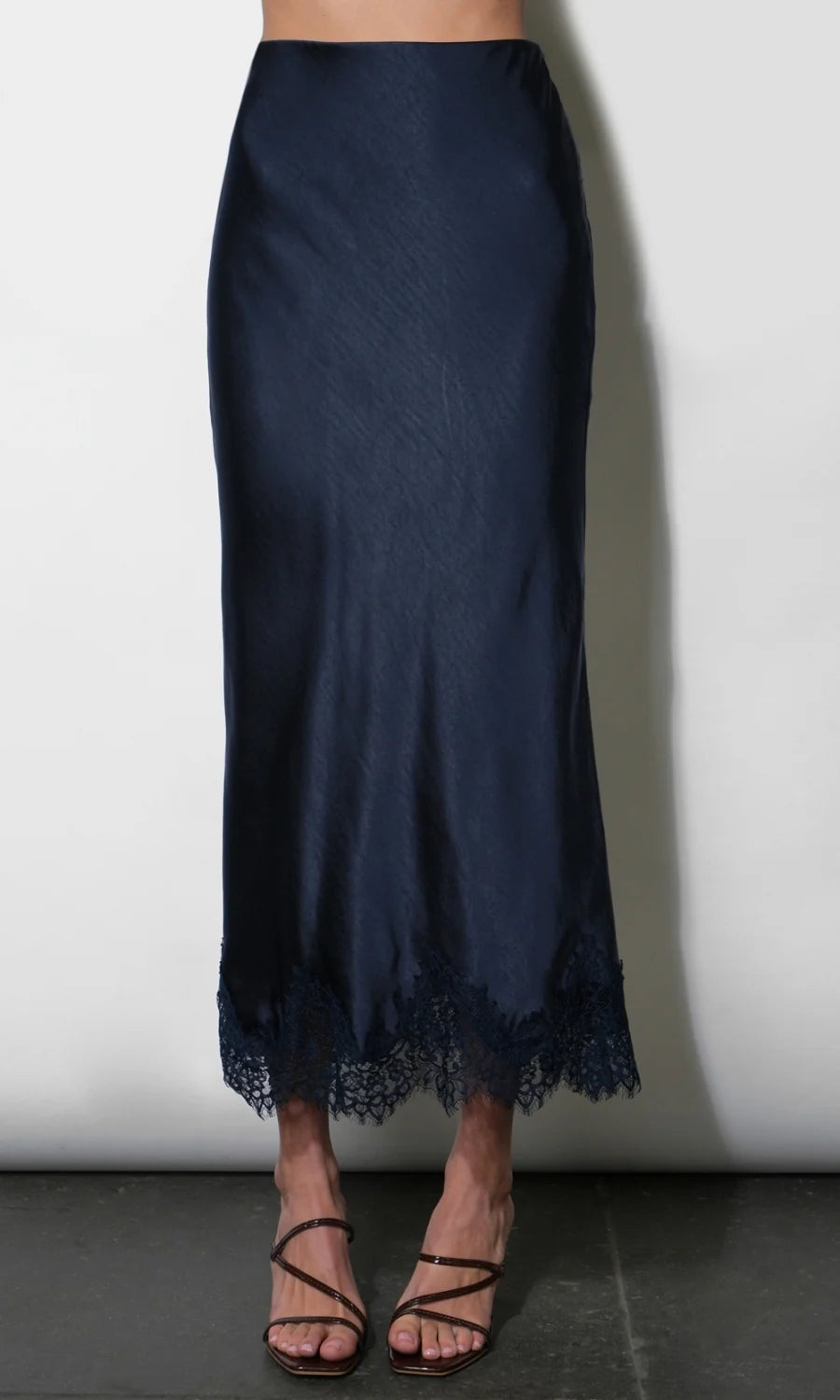 Greylin Nina Midi Lace Hem Slip Skirt