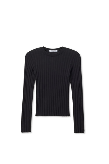 perfectwhitetee Rowe Long Sleeve Tee Black