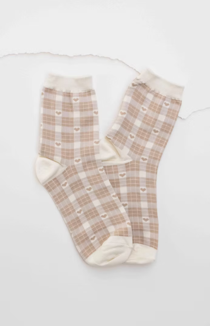 Tiepology Plaid Heart Socks