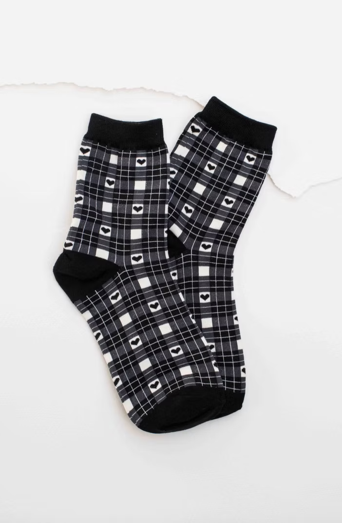 Tiepology Plaid Heart Socks