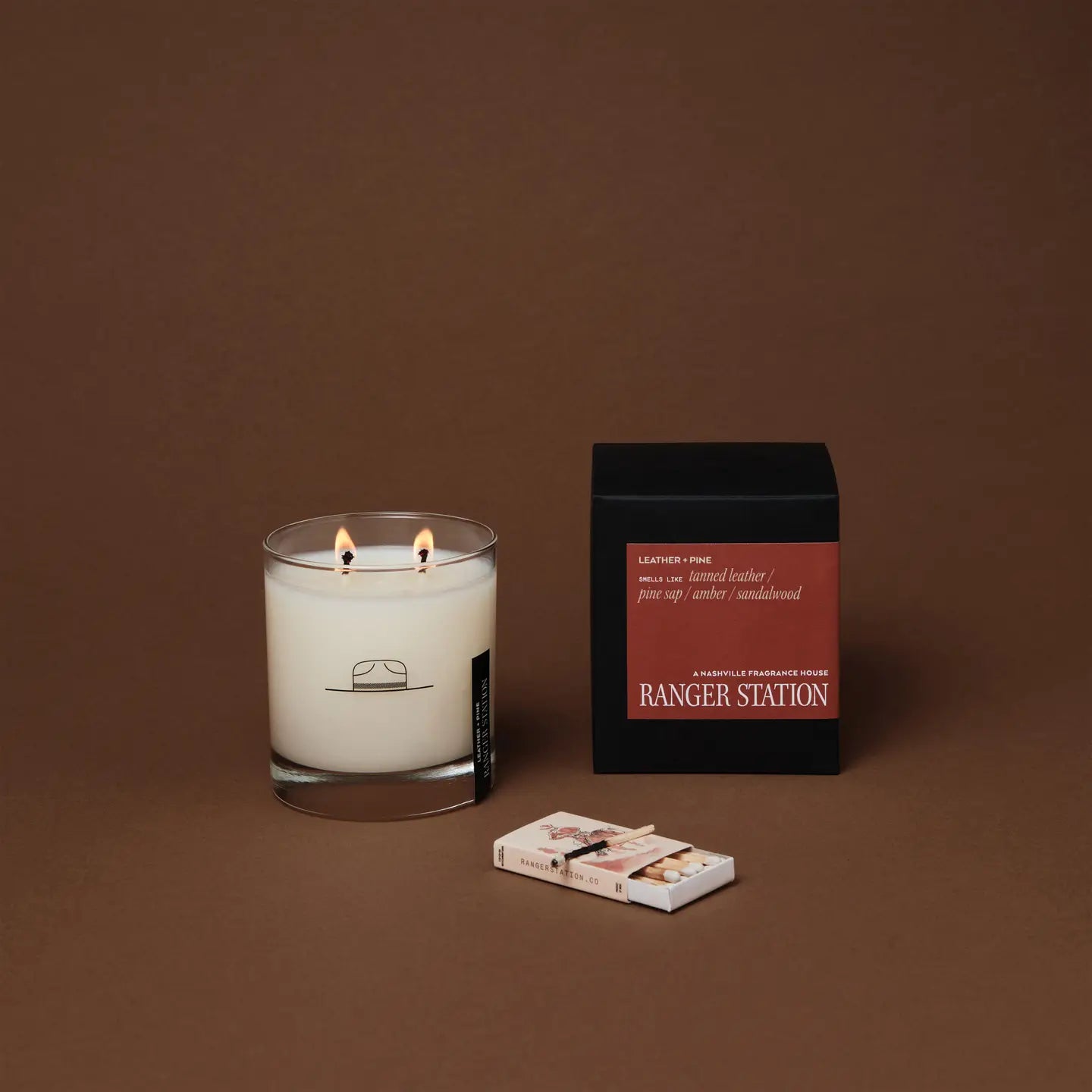 Ranger Station Candle- Leather + Pine