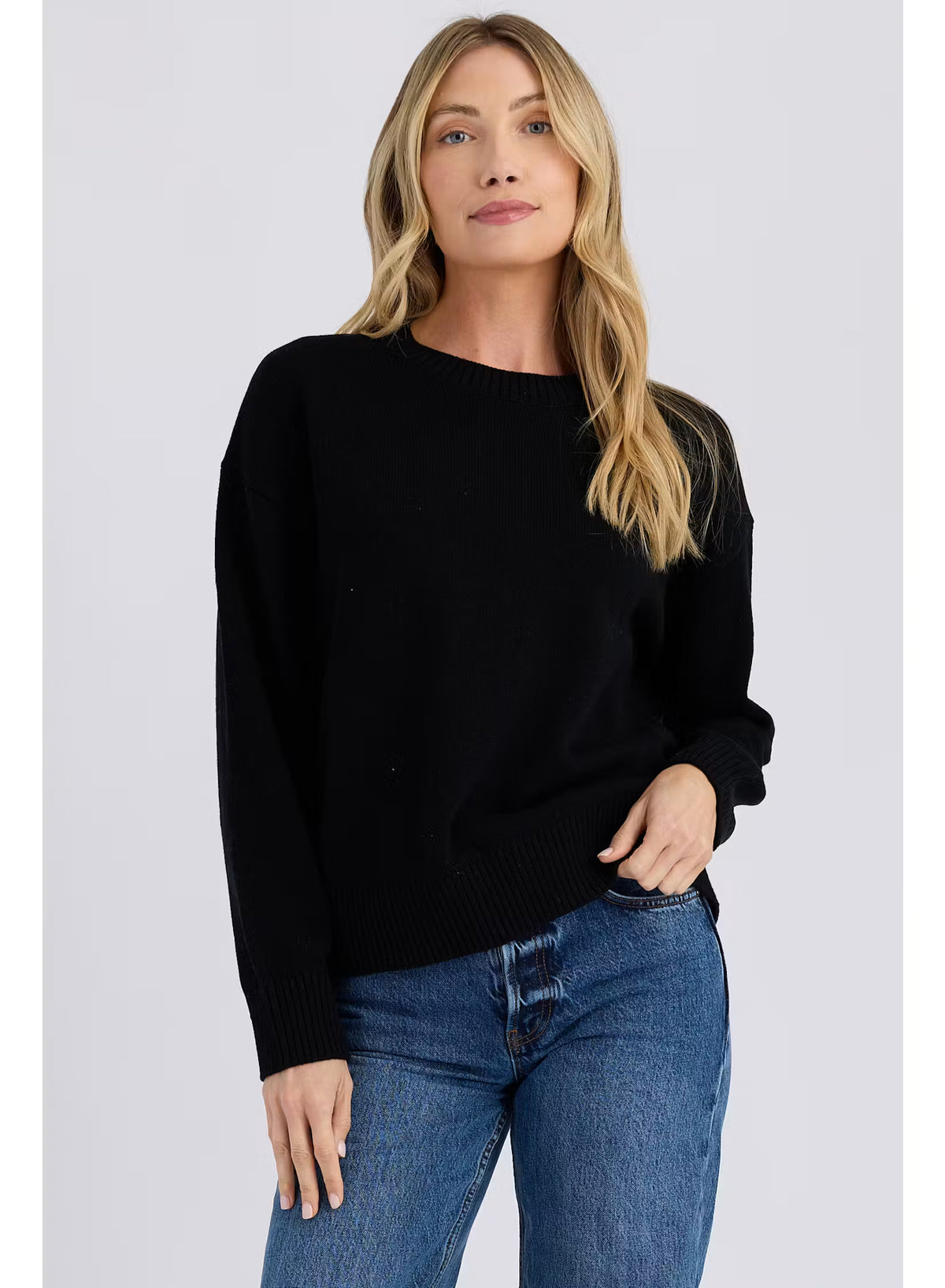 Stitches + Stripes Paloma Crewneck- Black