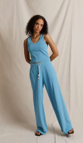 perfectwhitetee Noa French Terry Pocket Pant Milky Blue