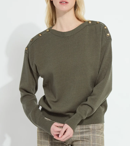 Lysse-Adelaide Button Trim Pullover Sweater